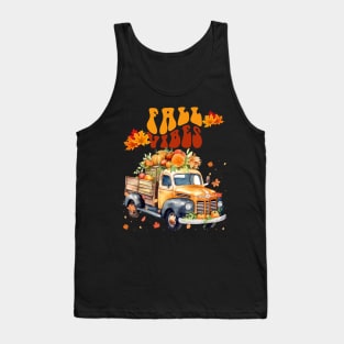 Fall Vibes Pumpkin Vintage Truck Tank Top